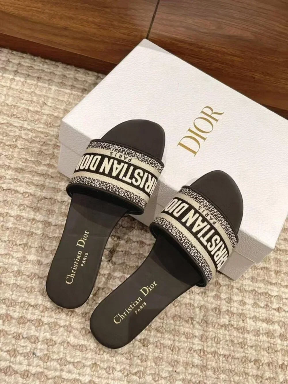Christian Ｄior Dway Slide Sandal Black